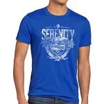 style3 Serenity Firefly Herren T-Shirt Aufbruch Allianz Raumschiff, Größe:3XL, Farbe:Blau