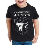 Schwarze Style3 Katzen Shirts für Kinder mit Tiermotiv aus Baumwolle für Jungen Größe 140 