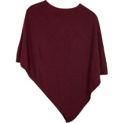 styleBREAKER Damen Feinstrick Poncho in Unifarben, leicht asymmetrischer Schnitt, Ärmellos, Rundhals 08010042, Farbe:Bordeaux-Rot