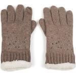 Braune styleBREAKER Gefütterte Handschuhe mit Strass für Damen Einheitsgröße für den für den Winter 