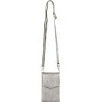 Silberne styleBREAKER Kleine Umhängetaschen mit Reißverschluss aus Kunstleder für Damen mini 
