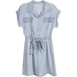 Hellblaue Kurzärmelige styleBREAKER Mini V-Ausschnitt Minikleider & kurze Kleider für Damen Einheitsgröße 