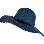Dunkelblaue Geflochtene Elegante styleBREAKER Schlapphüte mit Fransen aus Stroh für Damen Einheitsgröße für den für den Sommer 