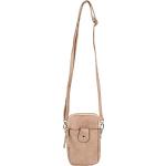 styleBREAKER Damen Umhängetasche klein mit Reißverschluss, Mini Bag Handtasche Einfarbig verstellbar, Handytasche 02012382, Farbe:Beige