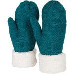 Petrolfarbene Rautenmuster styleBREAKER Gefütterte Handschuhe aus Fleece für Damen Einheitsgröße für den für den Winter 
