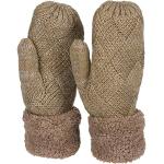 Braune Rautenmuster styleBREAKER Gefütterte Handschuhe aus Fleece für Damen Einheitsgröße für den für den Winter 
