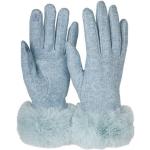 styleBREAKER Fleecehandschuhe Touchscreen Handschuhe mit Kunstfell, blau, Hellblau