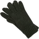 Dunkelgrüne Unifarbene styleBREAKER Strick-Handschuhe für Damen 