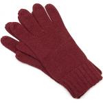 Dunkelrote Unifarbene styleBREAKER Strick-Handschuhe für Damen 