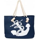 Blaue Geflochtene styleBREAKER Strandtaschen & Badetaschen mit Reißverschluss aus Baumwolle für Damen 