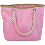 styleBREAKER Strandtasche (1-tlg), Strandtasche mit Punkte Muster, rosa, Neonpink-Weiß