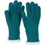 Petrolfarbene Unifarbene styleBREAKER Strick-Handschuhe aus Fleece maschinenwaschbar für Damen Einheitsgröße 
