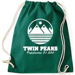 Styletex23 Twin Peaks Logo Turnbeutel Sportbeutel, flaschengrün