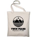 Styletex23 Twin Peaks Welcome Jutebeutel Baumwolltasche, natur