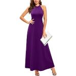Reduzierte Violette Unifarbene Elegante Ärmellose Maxi Schulterfreie Neckholderkleider für Damen Übergrößen für den für den Sommer 