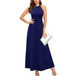 Marineblaue Unifarbene Elegante Ärmellose Maxi Schulterfreie Neckholderkleider für Damen Übergrößen für die Braut für den für den Sommer 