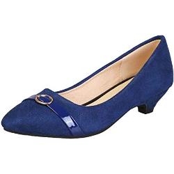 StyliShoes Fashion Kitten Heel Pumps Damen Schuhe (Blau, 43 EU)
