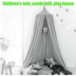 Graue Runde Himmel für Baby- & Kinderbetten aus Textil 