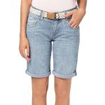Reduzierte Hellblaue Sublevel Jeans-Bermudas mit Gürtel aus Denim für Damen Größe S für den für den Sommer 