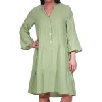 Grüne Sublevel Sommerkleider mit Volants aus Baumwolle für Damen für den für den Sommer 