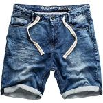 Dunkelblaue Streetwear Sublevel Jeans-Shorts aus Baumwollmischung für Herren für den für den Sommer 