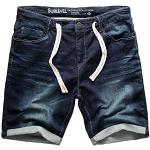 Dunkelblaue Streetwear Sublevel Jeans-Shorts aus Baumwollmischung für Damen 