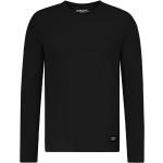 Reduzierte Schwarze Langärmelige Sublevel Rundhals-Ausschnitt Basic-Shirts aus Baumwolle für Herren Größe XXL 