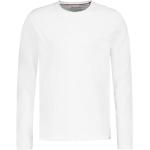 Reduzierte Weiße Unifarbene Langärmelige Sublevel Rundhals-Ausschnitt Basic-Shirts aus Baumwolle für Herren Größe M 