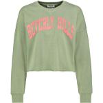 Reduzierte Grüne Unifarbene Sublevel Rundhals-Ausschnitt Damensweatshirts aus Baumwolle Größe M 