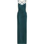 Petrolfarbene Suddenly Princess Maxi V-Ausschnitt Lange Abendkleider mit Reißverschluss aus Satin für Damen Größe S 