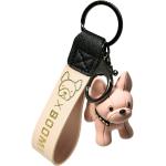Süße Französische Bulldogge Schlüsselanhänger Schultasche Geldbörse Autoschlüssel Anhänger Rosa