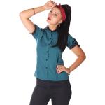 Petrolfarbene SugarShock Festliche Blusen für Damen Größe M 