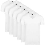 Reduzierte Weiße Unifarbene Kurzärmelige V-Ausschnitt T-Shirts für Herren Größe 3 XL 