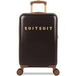SUITSUIT - Damen Handgepäck Koffer- Fab Seventies Classic Kollektion - Dunkelbrauner Handgepäck Trolley (Espresso Black) - 55 cm