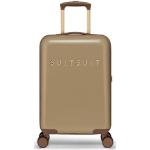 Sandfarbene SUITSUIT Damenkoffer mit Flugzeug-Motiv S - Handgepäck 