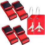 Rote Koffergurte & Kofferbänder mit Riemchen 