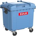 Sulo Müllcontainer Citybac 1100 Liter, blau, aus Kunststoff, mit Rädern, Flachdeckel