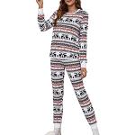 Karo Y2K Pyjamas lang mit Reißverschluss aus Fleece für Damen Größe M 2-teilig Weihnachten für den für den Herbst 