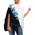 Cremefarbene Karo Maritime Transparente Blusen & durchsichtige Blusen aus Baumwolle für Damen Größe L für den für den Sommer 