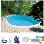 Reduzierte Weiße Summer Fun Tahiti Ovale Poolsets & Pool Komplettsets aus PVC mit Sandfilter 