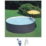 Reduzierte Anthrazitfarbene Summer Fun Runde Poolsets & Pool Komplettsets aus PVC mit Kartuschenfilter 