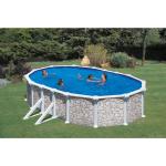 Summer Fun Stahlwand-Pool Set Stein-Dekor VALENCIA oval 500 x 300 x 120cm
