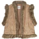 Braune Bestickte Boho Summum Woman Damenwesten aus Baumwolle Größe XS für den für den Winter 
