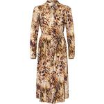 Reduzierte Hellbraune Langärmelige Summum Woman Freizeitkleider aus Viskose für Damen Größe M 