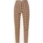 Reduzierte Cremefarbene Business Summum Woman Business-Hosen mit Reißverschluss aus Baumwolle für Damen Größe S 
