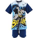 Blaue Motiv Batman Kurze Kinderschlafanzüge aus Baumwolle für Jungen Größe 128 2-teilig 
