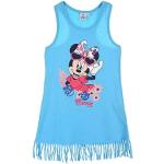 Blaue Ärmellose Entenhausen Minnie Maus Kinderfransenkleider mit Maus-Motiv mit Fransen aus Baumwolle für Mädchen Größe 98 für den für den Sommer 