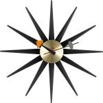 Silberne Rockabilly Vitra Sunburst Clock Wanduhren aus Messing 