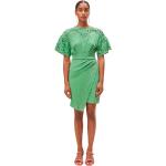 Reduzierte Grüne Bestickte Elegante Suncoo Mini Leinenkleider mit Reißverschluss aus Leinen für Damen Größe M 