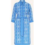 Blaue 3/4-ärmelige Suncoo Freizeitkleider aus Baumwolle für Damen Größe M 